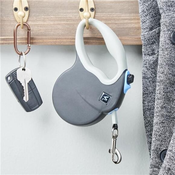 13' Heavy Duty Nylon Reflective Retractable Dog Leash, Black, XS/S Small Dog - Picture 2 of 5